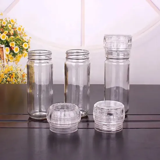 Moulin à épices, sel et poivre, rechargeable, en verre et plastique, 80 ml et 100 ml