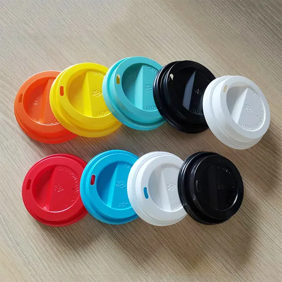 Couvercles jetables en plastique PS PP 60 mm, 80 mm, 90 mm, 4 oz, 8 oz, 12 oz, 16 oz, couvercle de tasse à impression de logo personnalisé pour tasses à café