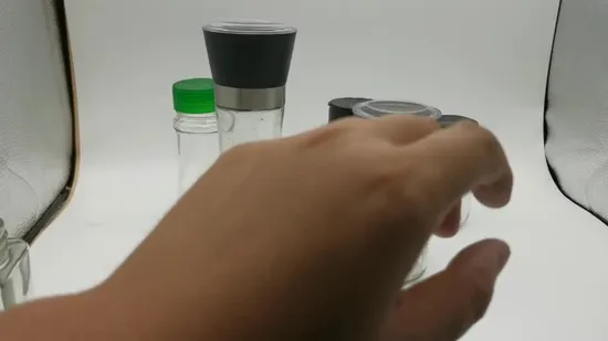 Moulin à sel et à poivre manuel réglable en verre avec noyau en céramique