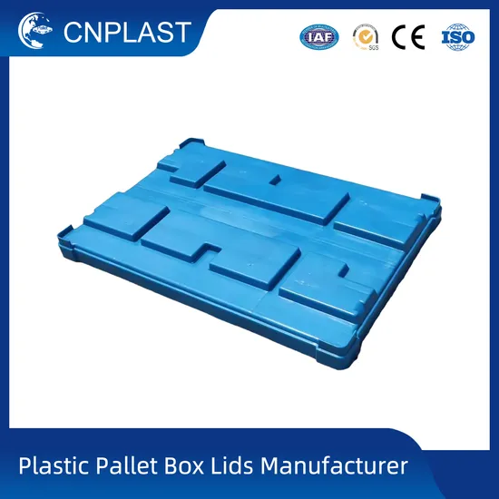Carton de transport terrestre, tube en acier renforcé en PEHD, matériau Euro 1200 x 1000, PP vierge, couvercle de palette en plastique industriel robuste pour grande capacité