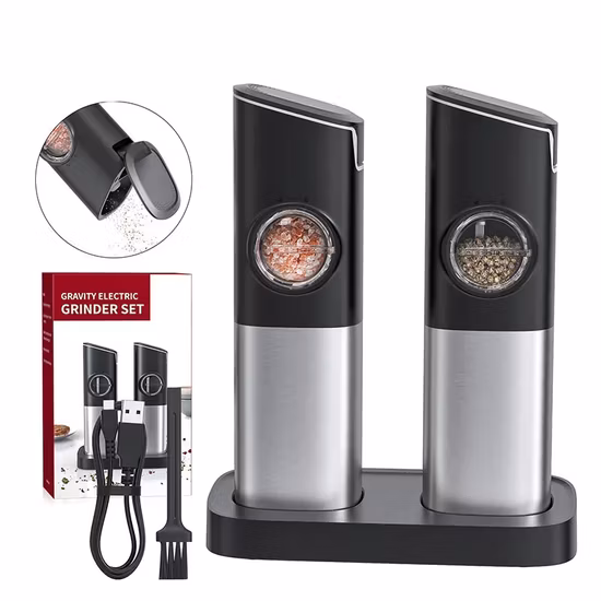 Moulin à poivre électrique à gravité, rechargeable par USB, en céramique, offre spéciale
