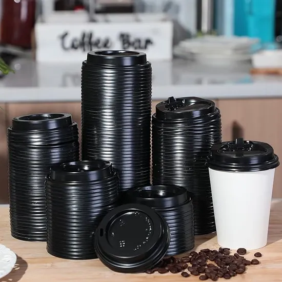 Couvercle de tasse à thé au lait jetable en plastique transparent, vente en gros, PP