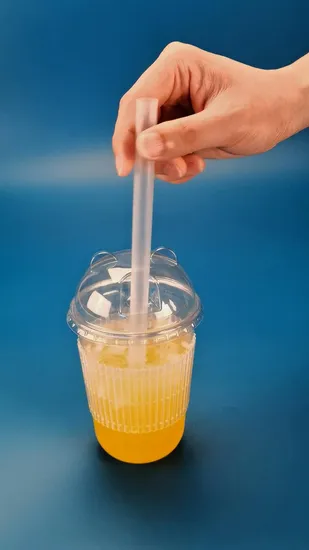 Couvercle de tasse à thé au lait jetable en plastique PP blanc transparent de diamètre personnalisé 95 mm couvercle d'injection en forme de panda