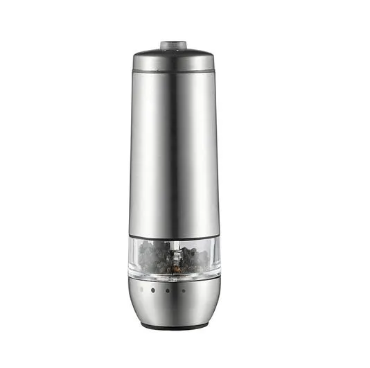 Moulin à sel et à poivre électrique en acier inoxydable, rechargeable par USB