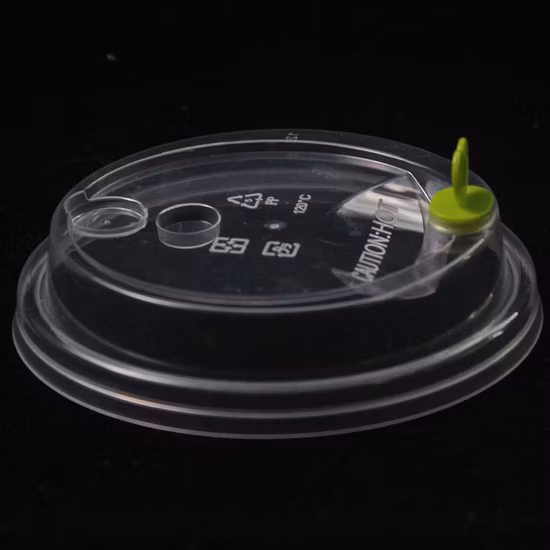 Vaisselle jetable en plastique, diamètre 92 mm, couvercle rond en plastique PP personnalisable pour boire