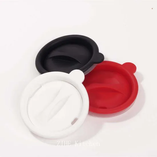 Couvercle de tasse en plastique à grand alésage, étanche, rotatif, poussoir