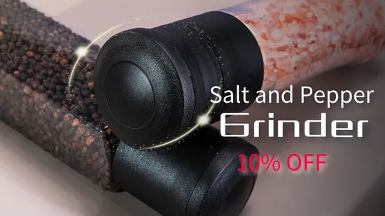 Moulin à épices en plastique transparent de 12 oz, moulin à poivre noir et à sel de l'Himalaya